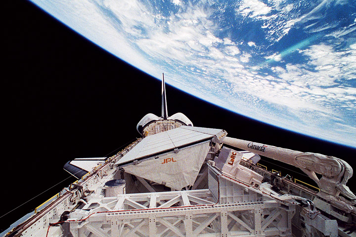 Photograph of SIR-C aboard STS 68.