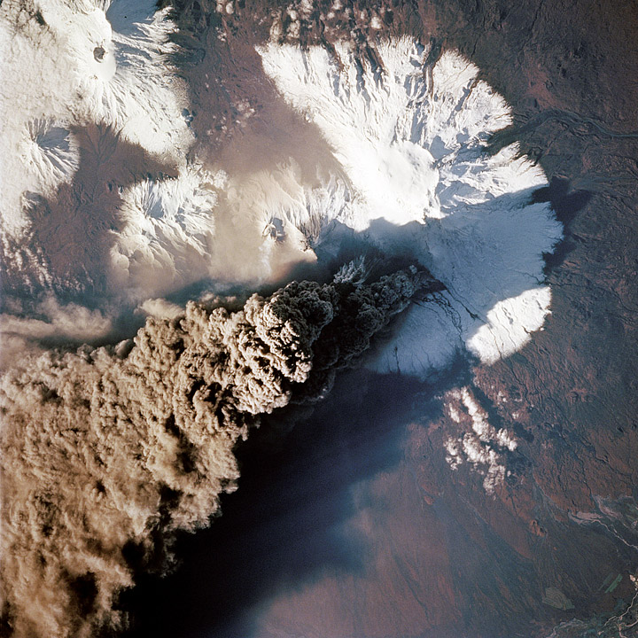 Photograph of Kyluchevskaya Volcano from the Space Shuttle.