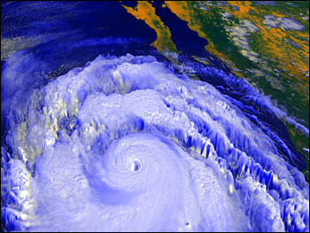 Enhanced Satellite Image of Hurricane Linda