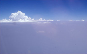 Photograph of smoke layer over Brazil