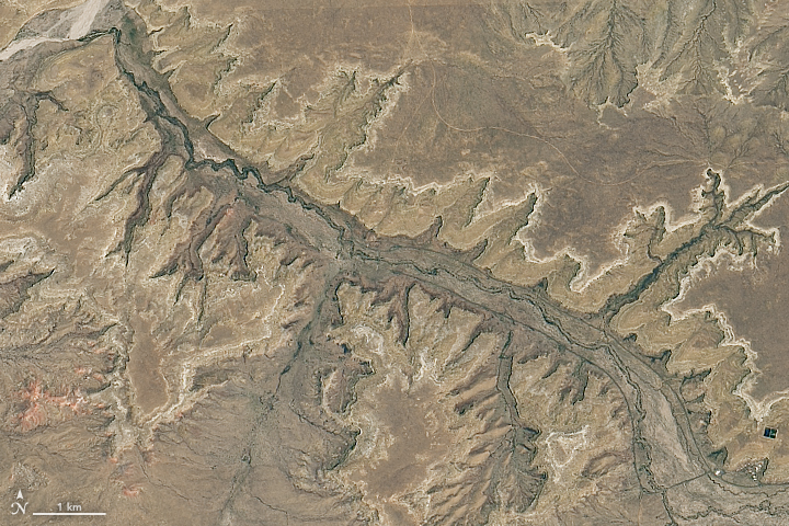 A satellite image near Chaco Culture National Historical Park.