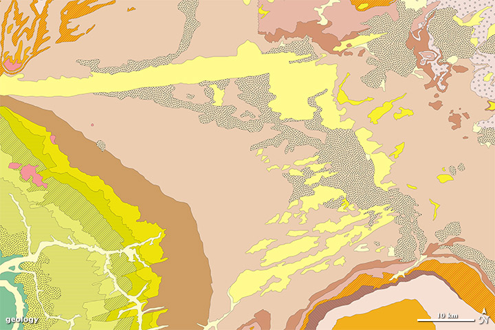 Map of the geology of the Great Divide Basin.