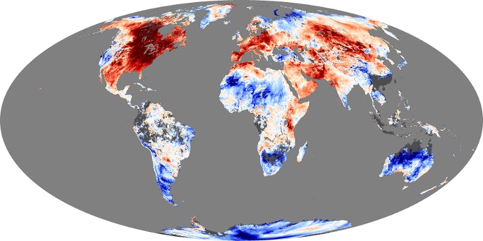 Global Map Land Surface Temperature Anomaly Image 1