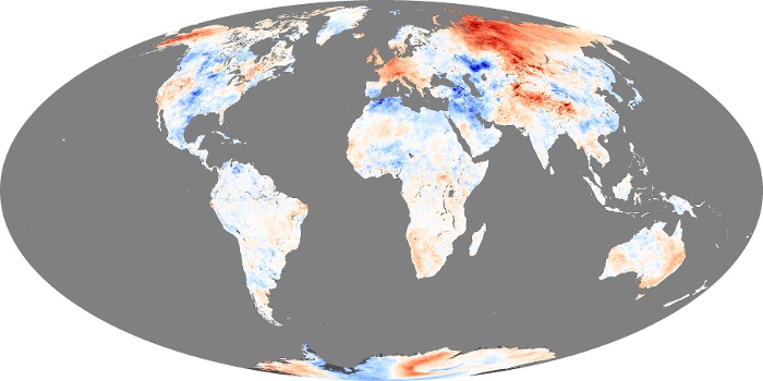 Global Map Land Surface Temperature Anomaly Image 87