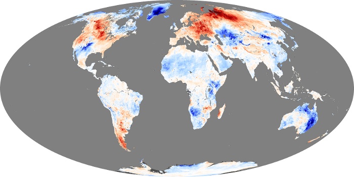 Global Map Land Surface Temperature Anomaly Image 66