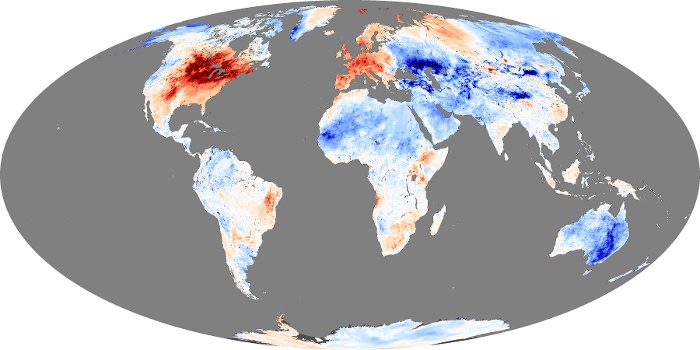 Global Map Land Surface Temperature Anomaly Image 69