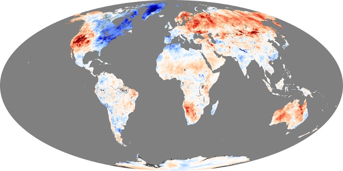 Global Map Land Surface Temperature Anomaly Image 181