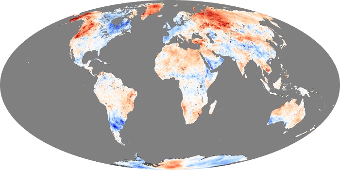 Global Map Land Surface Temperature Anomaly Image 195