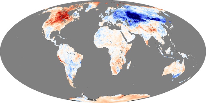 Global Map Land Surface Temperature Anomaly Image 125