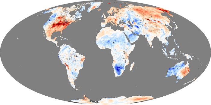 Global Map Land Surface Temperature Anomaly Image 128