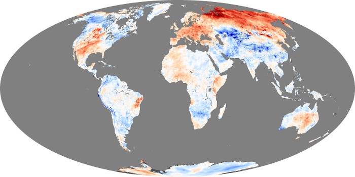 Global Map Land Surface Temperature Anomaly Image 129
