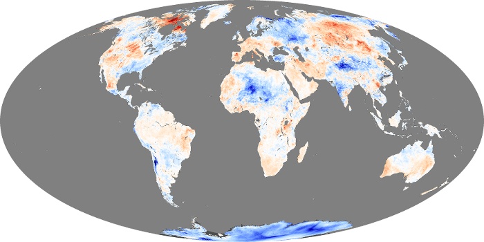 Global Map Land Surface Temperature Anomaly Image 209