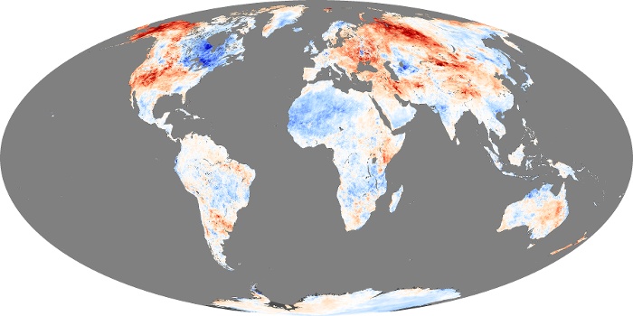 Global Map Land Surface Temperature Anomaly Image 215