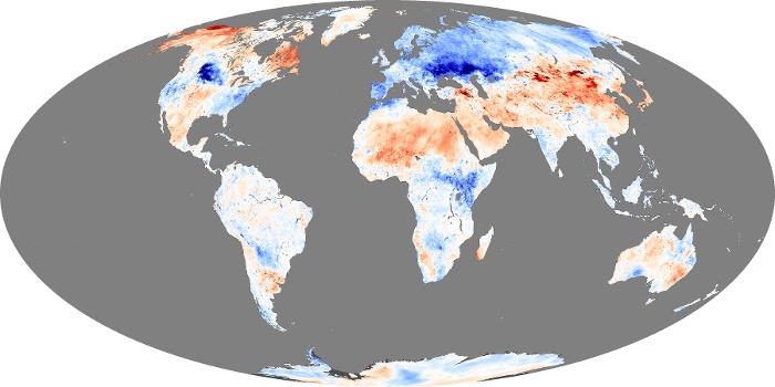 Global Map Land Surface Temperature Anomaly Image 218