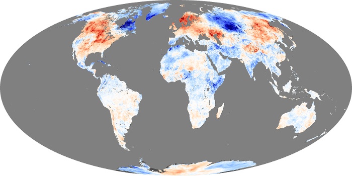 Global Map Land Surface Temperature Anomaly Image 220