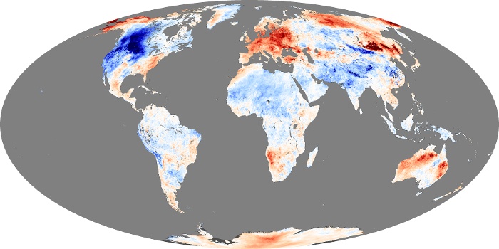 Global Map Land Surface Temperature Anomaly Image 229