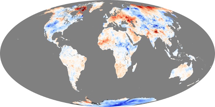 Global Map Land Surface Temperature Anomaly Image 233