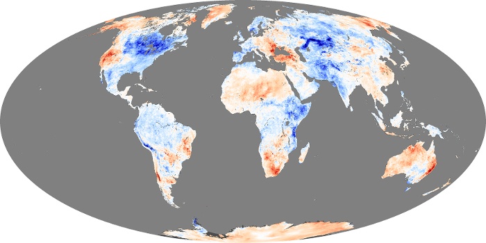 Global Map Land Surface Temperature Anomaly Image 238