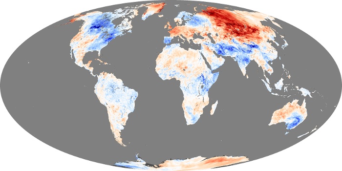 Global Map Land Surface Temperature Anomaly Image 243