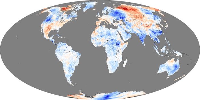 Global Map Land Surface Temperature Anomaly Image 191