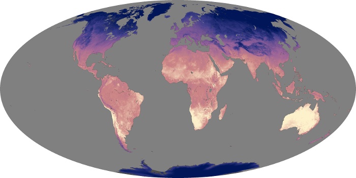 Global Map Land Surface Temperature Image 82