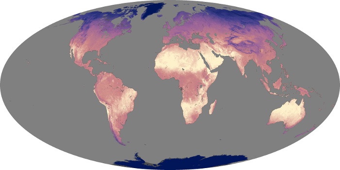 Global Map Land Surface Temperature Image 92
