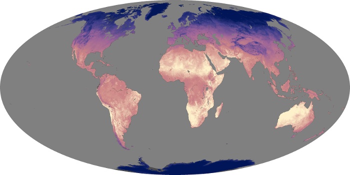 Global Map Land Surface Temperature Image 129