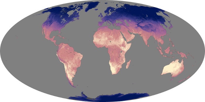 Global Map Land Surface Temperature Image 130