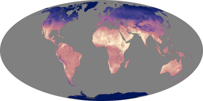 Global Map Land Surface Temperature Image 134