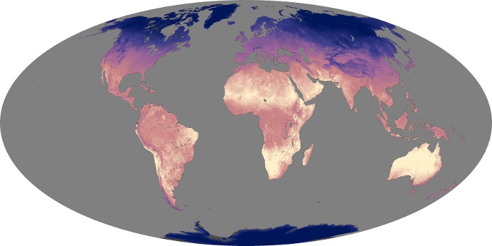 Global Map Land Surface Temperature Image 154