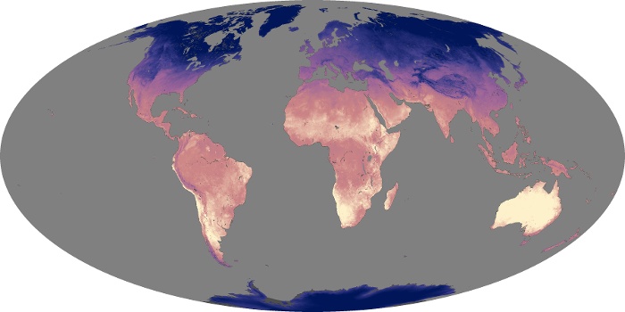 Global Map Land Surface Temperature Image 166