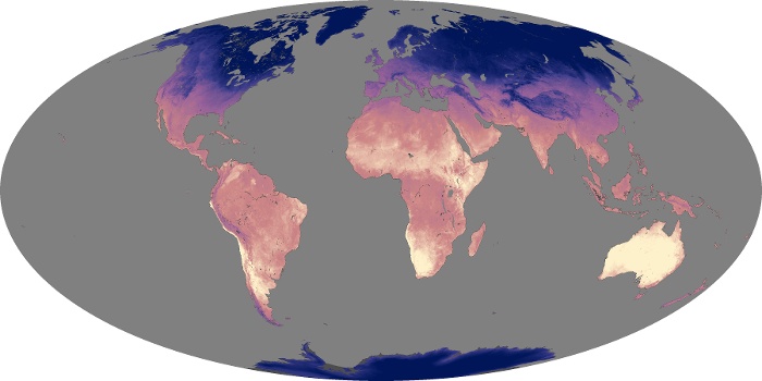 Global Map Land Surface Temperature Image 168