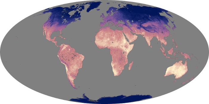 Global Map Land Surface Temperature Image 168