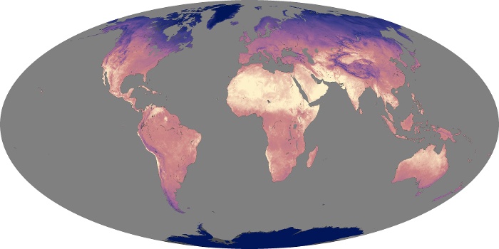 Global Map Land Surface Temperature Image 182