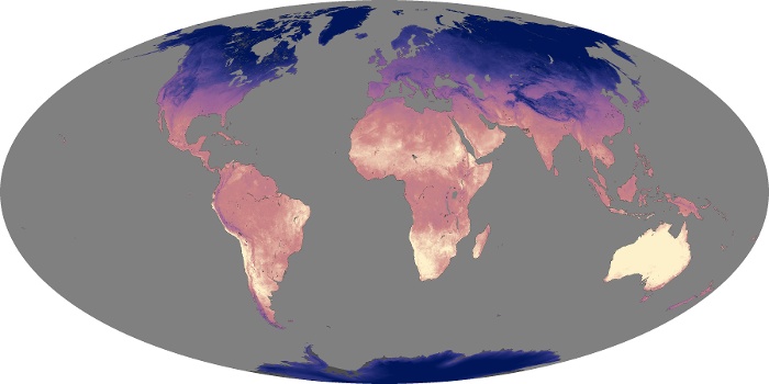 Global Map Land Surface Temperature Image 238