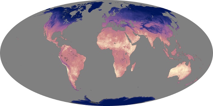 Global Map Land Surface Temperature Image 264