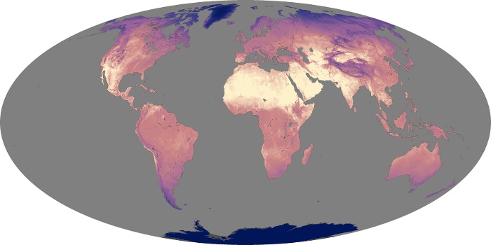 Global Map Land Surface Temperature Image 280