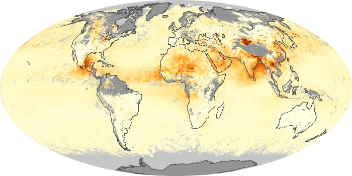 Global Map Aerosol Optical Depth Image 231