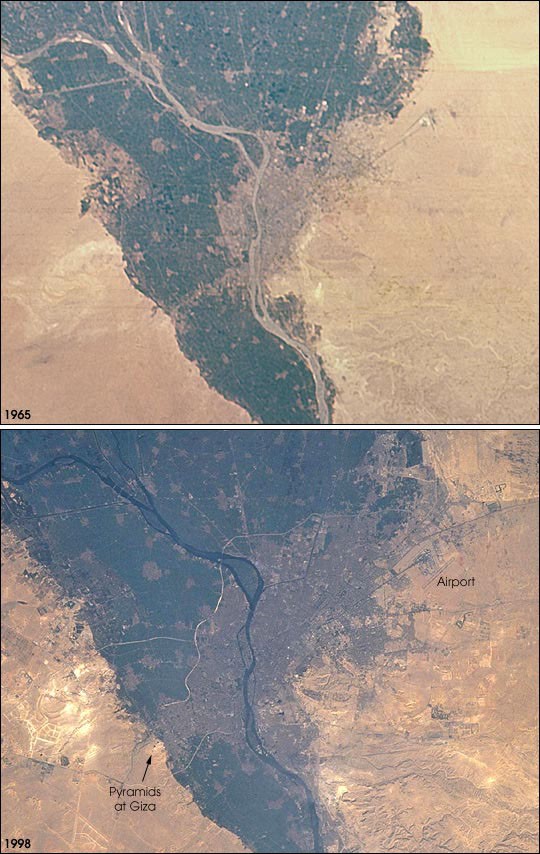 Urban Growth in Cairo 1965-98 - NASA Science