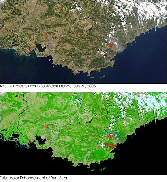 Forest Fire in Southern France - NASA Science