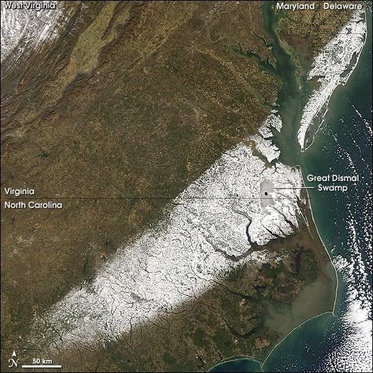 Winter Storm Slams North Carolina and Virginia - NASA Science