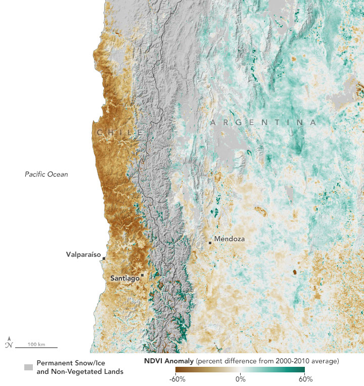 Long-Term Drought Parches Chile - NASA Science