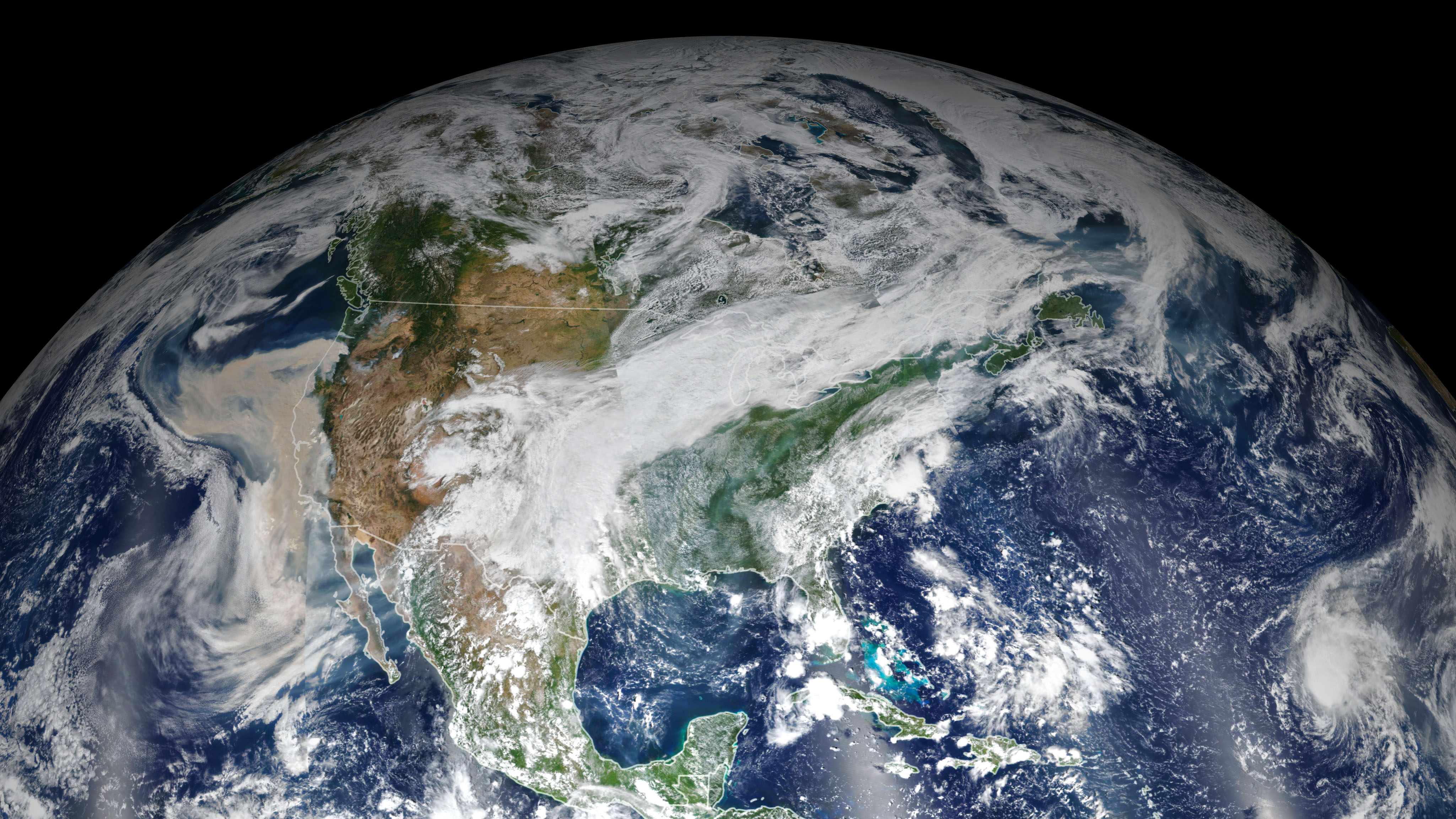 NASA Earth Observatory view showing smoke from historic wildfires along the U.S. Pacific Coast in 2020