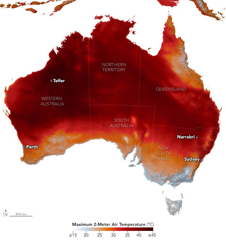Heat Blankets Australia, Fuels Bushfires - NASA Science