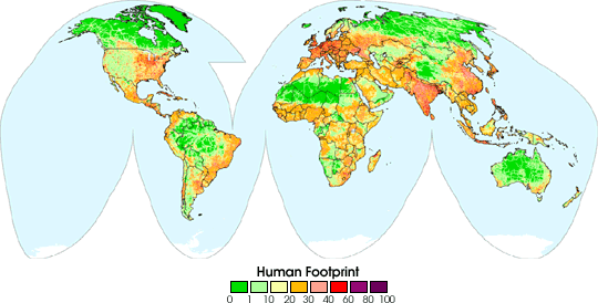 
			Map of the Human Footprint - NASA Science			