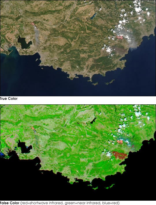 Forest Fires in Southern France - NASA Science