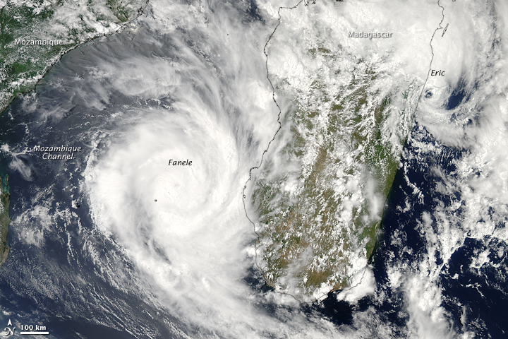 Cyclones Fanele and Eric - NASA Science
