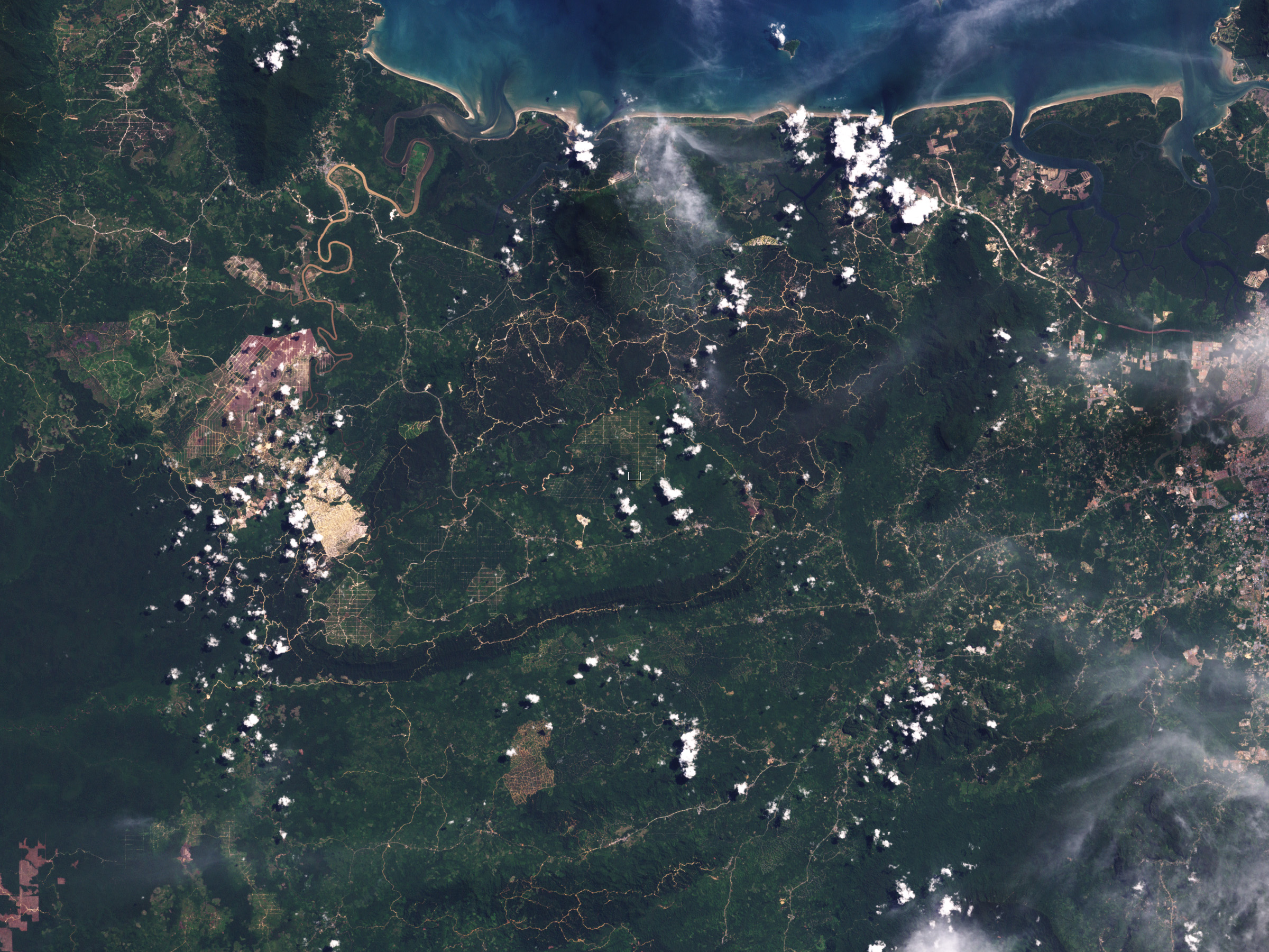 Real Landsat ETM+ imagery over Malaysian Borneo