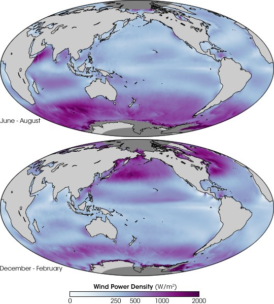 Global Ocean Wind Energy Potential - NASA Science
