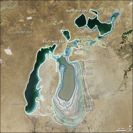 Aral Sea, 2000-2008 - NASA Science